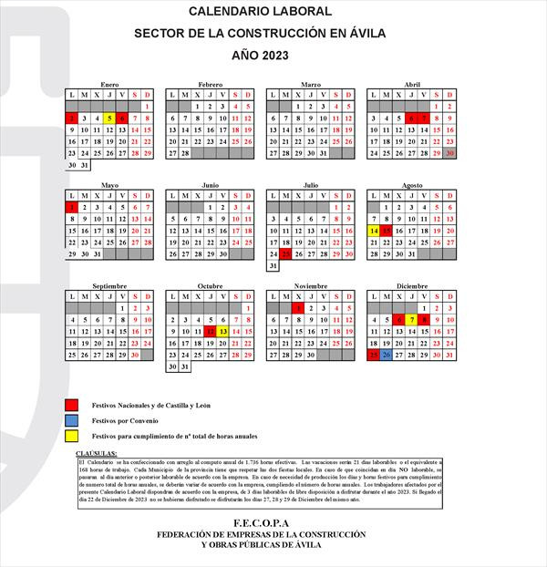 Calendarios Laborales Y Convenios De La Construcci N En Espa A Para